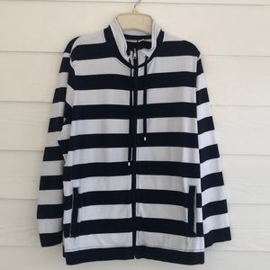 Croft & Barrow Navy/White Strip Jacket
